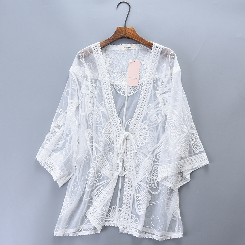 ฤดูร้อนหวานSeaside Holiday Car - Embroidery Cardigan บทวิจารณ์และราคา