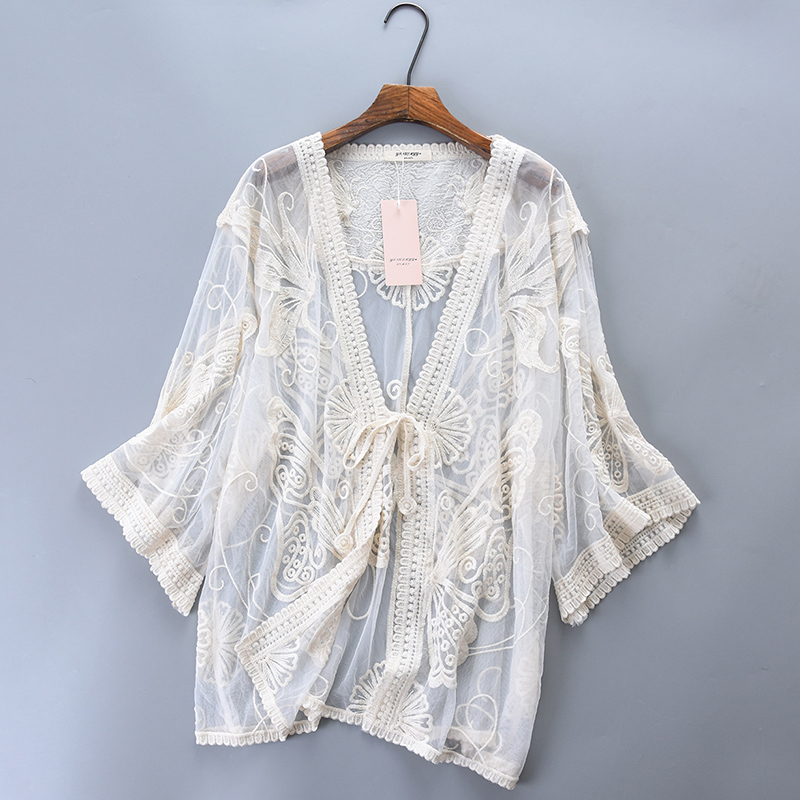 ฤดูร้อนหวานSeaside Holiday Car - Embroidery Cardigan บทวิจารณ์และราคา