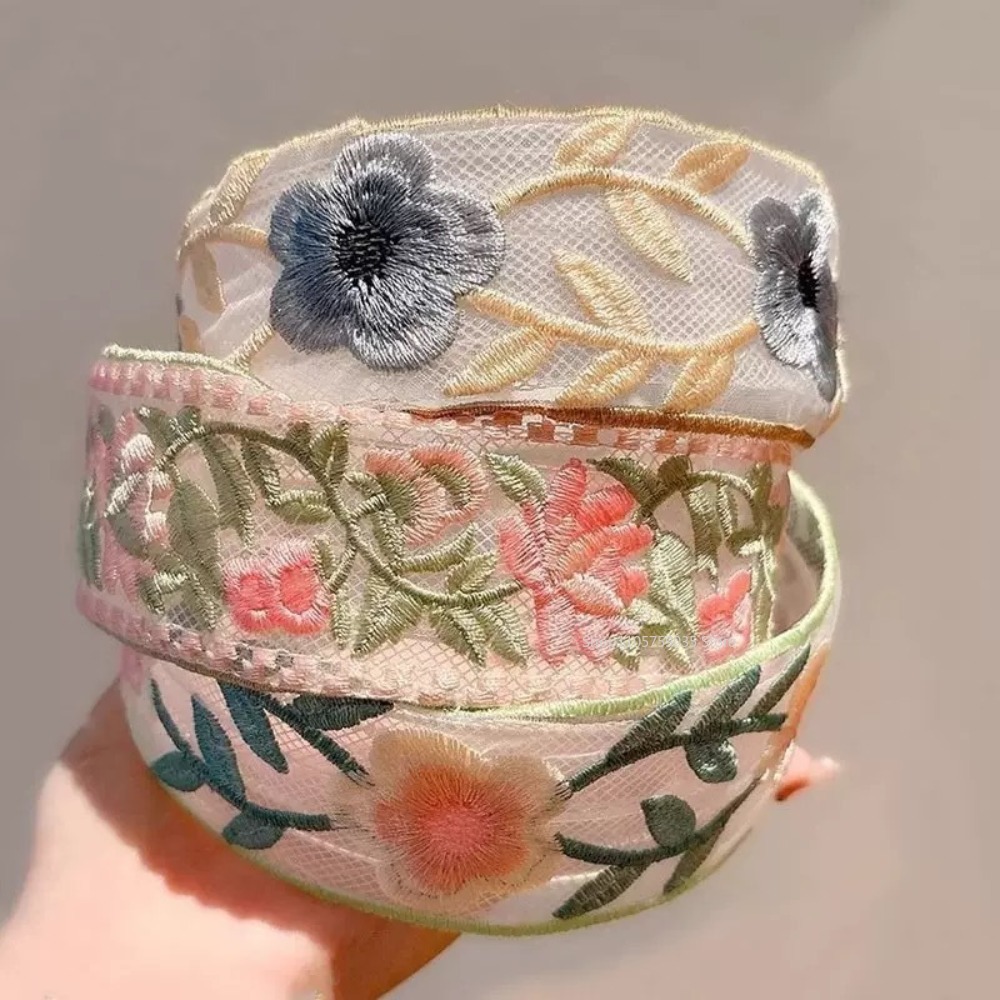 ที่คาดผมลูกไม้ปักลายดอกไม้สไตล - Embroidery Hoop บทวิจารณ์และราคา