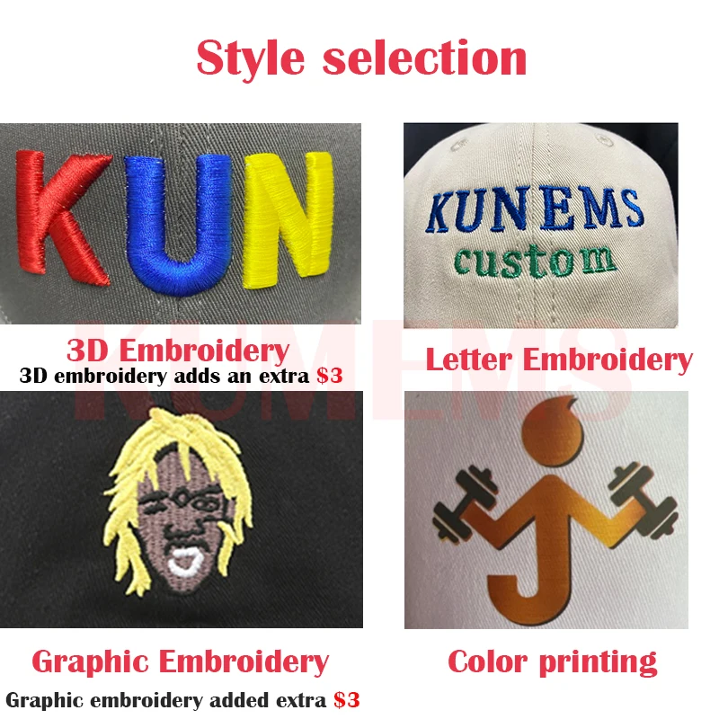 หมวกเบสบอลปักลาย KUNEMS สำหรับ - Embroidery Design Logo บทวิจารณ์และราคา