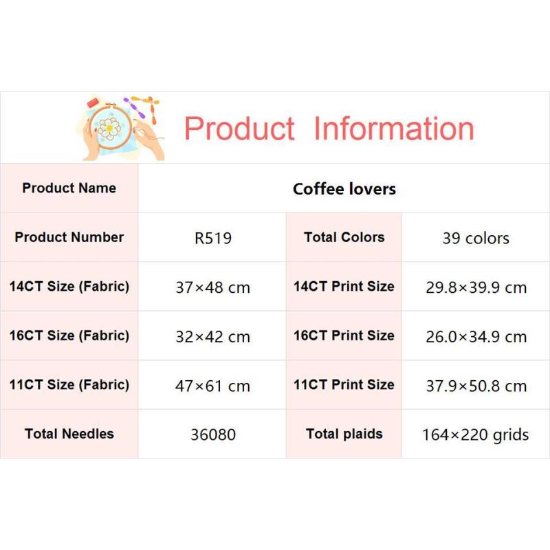 Cafe คู่ศิลปะตัวเลขชุดปักครอสต - Embroidery Artist บทวิจารณ์และราคา