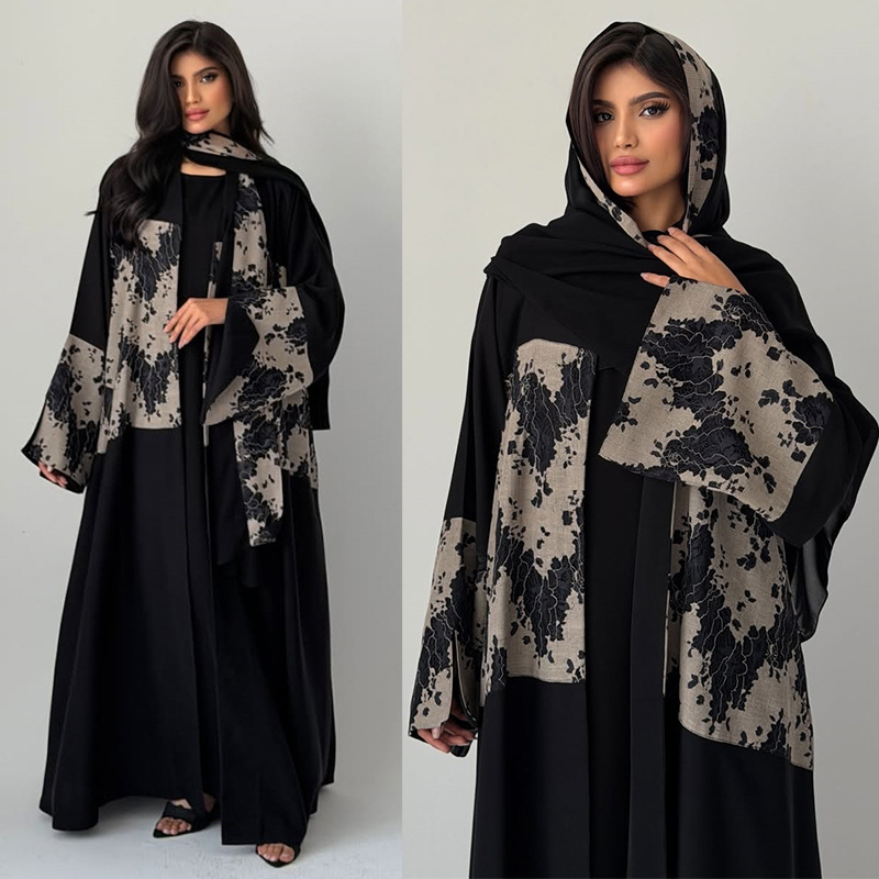 ชุดอาบายะฮิญาบสำหรับผู้หญิง 2  - Embroidery Kaftan บทวิจารณ์และราคา