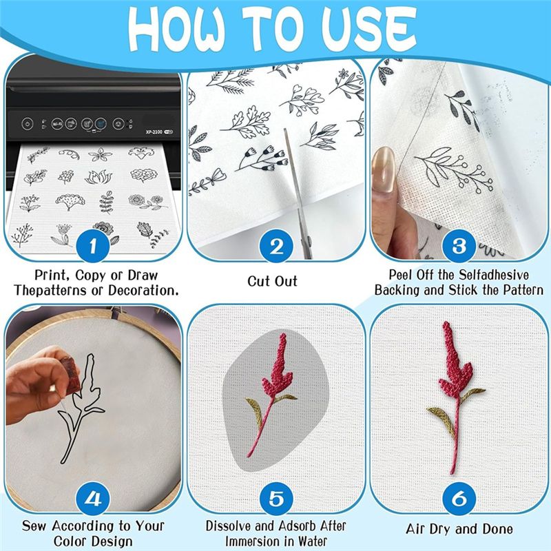 LIKE WISH แผ่นรองปักผ้าแบบละลา - Water Soluble Stabilizer บทวิจารณ์และราคา
