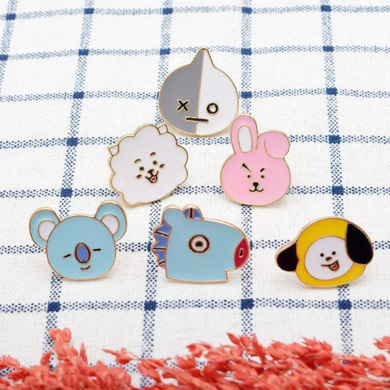 เข็มกลัดโลหะ BT21 ลายการ์ตูน ต - Embroidery Tulle บทวิจารณ์และราคา